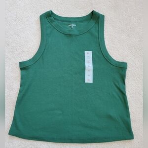 NWT Old Navy Dark Green Ribbed Tank Top Size XL